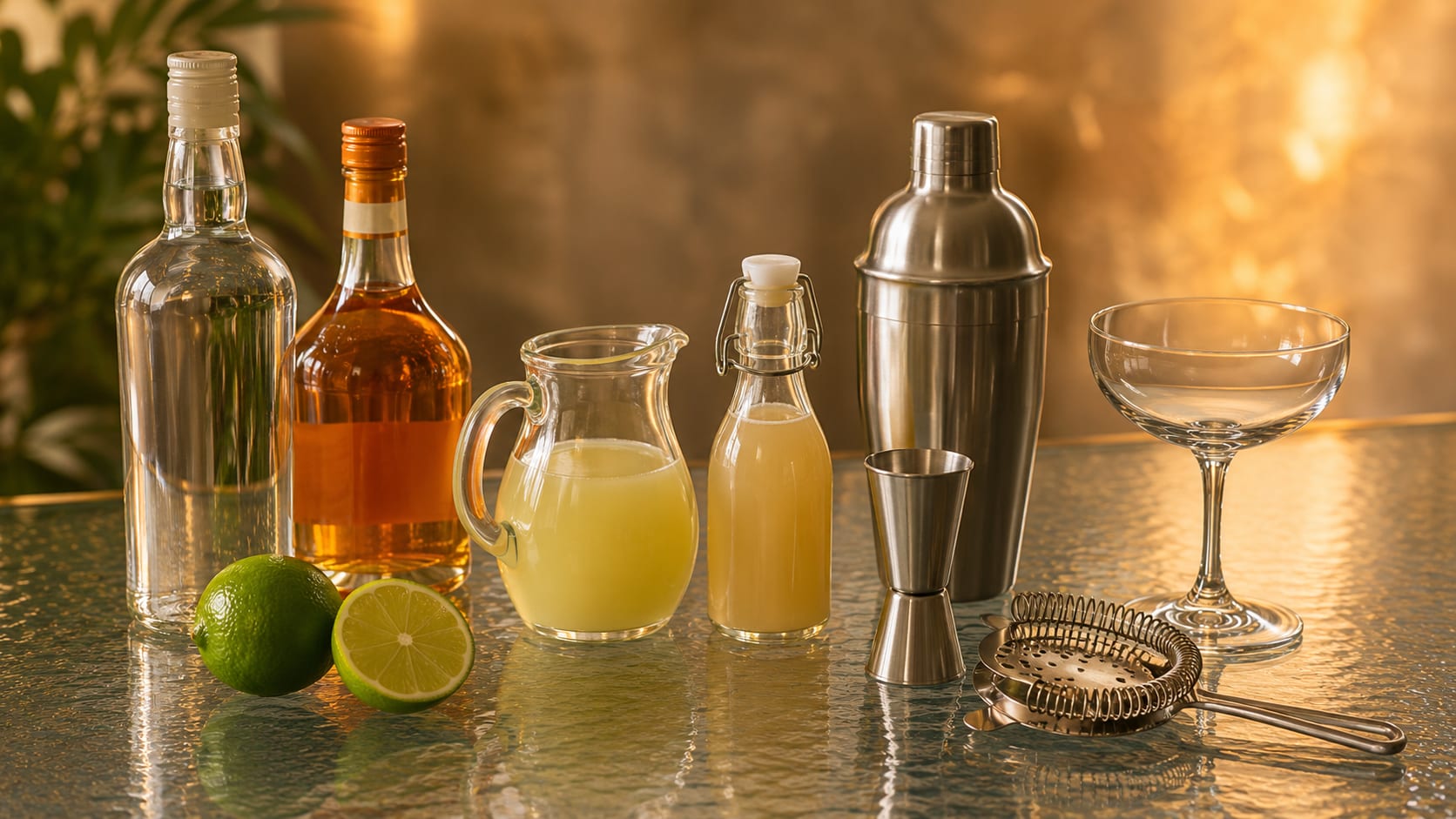 Ingredients and tools to make Beachcomber