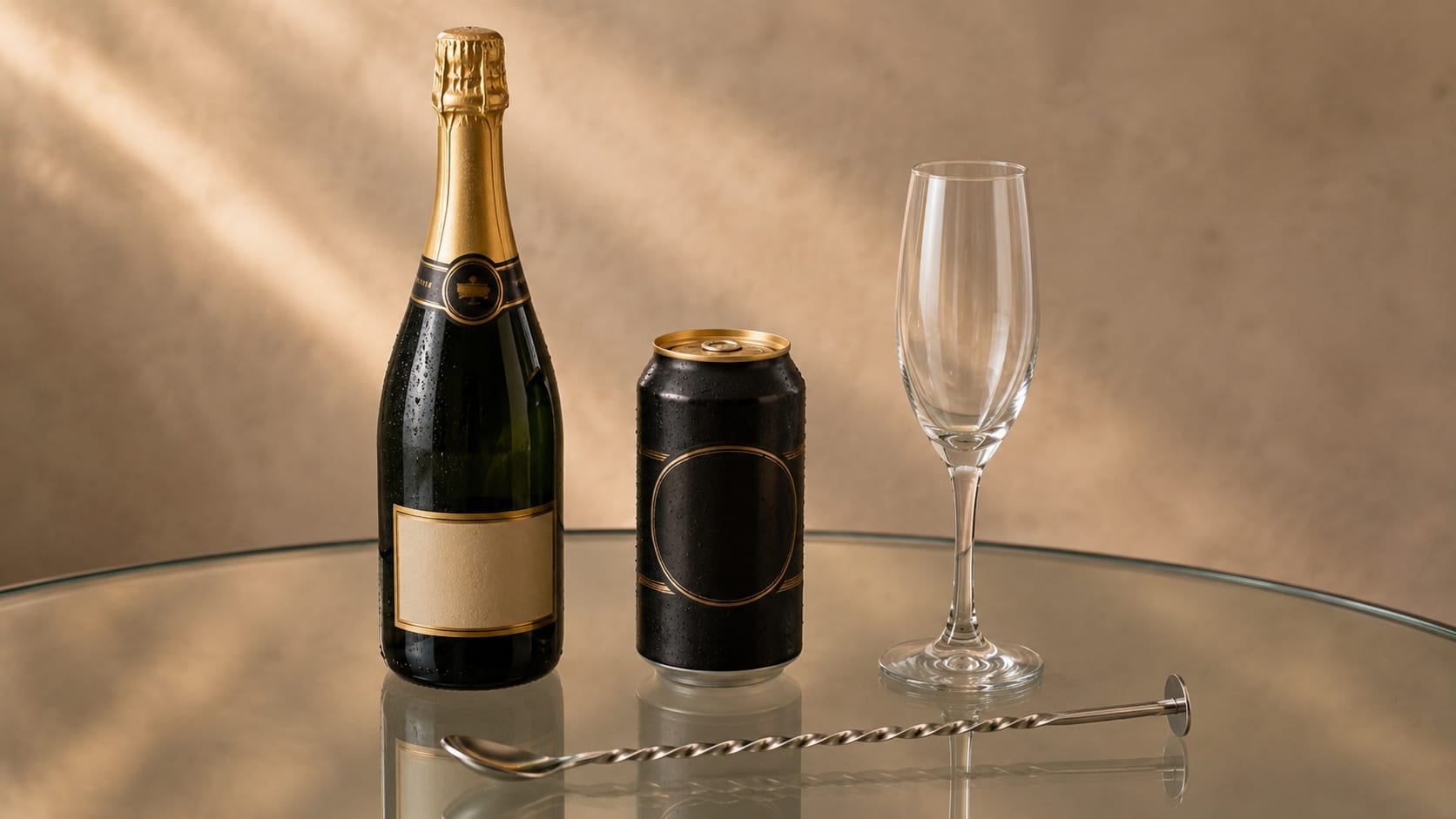 Ingredients and tools to make Black Velvet
