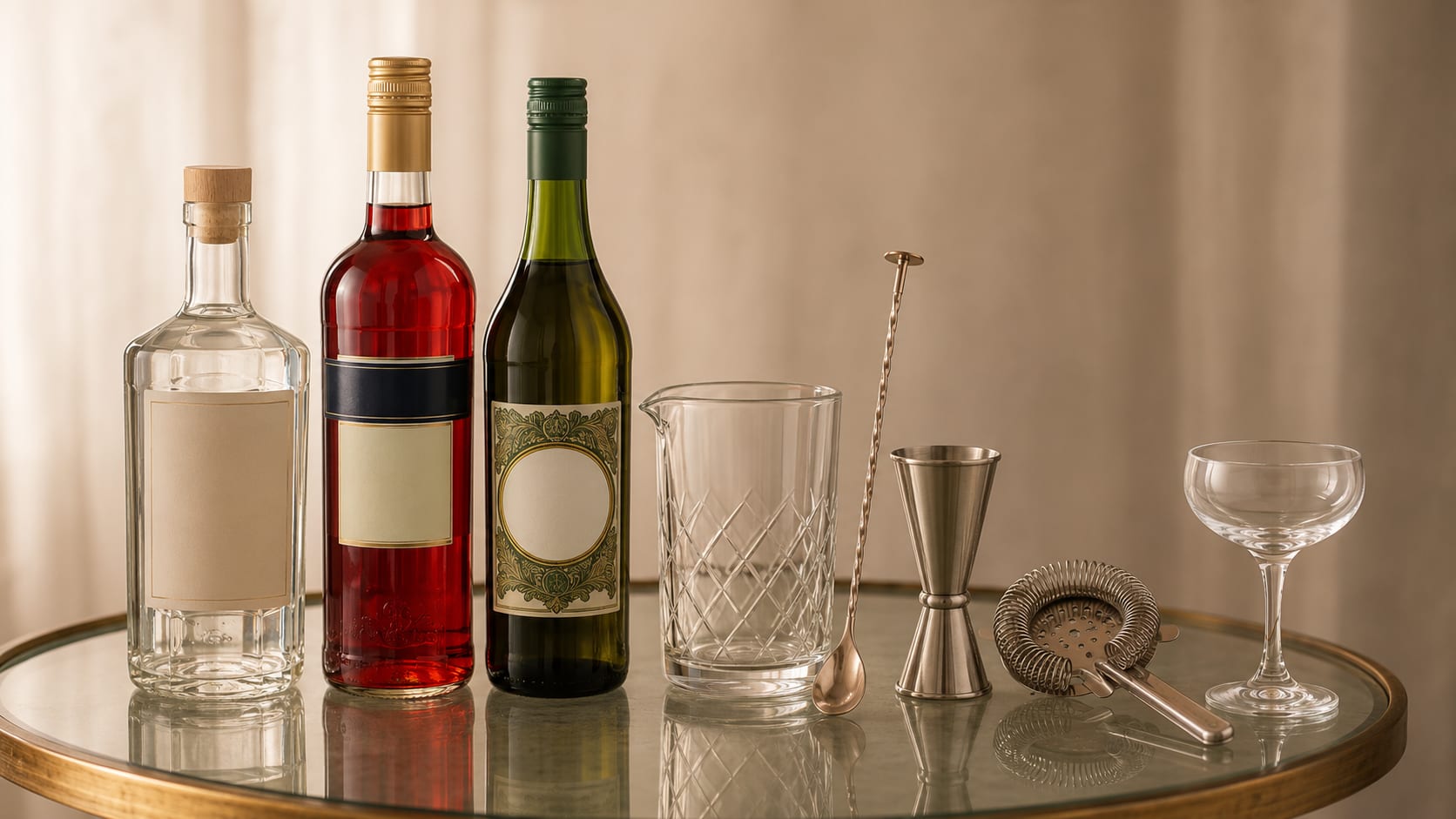 Ingredients and tools to make Cardinal