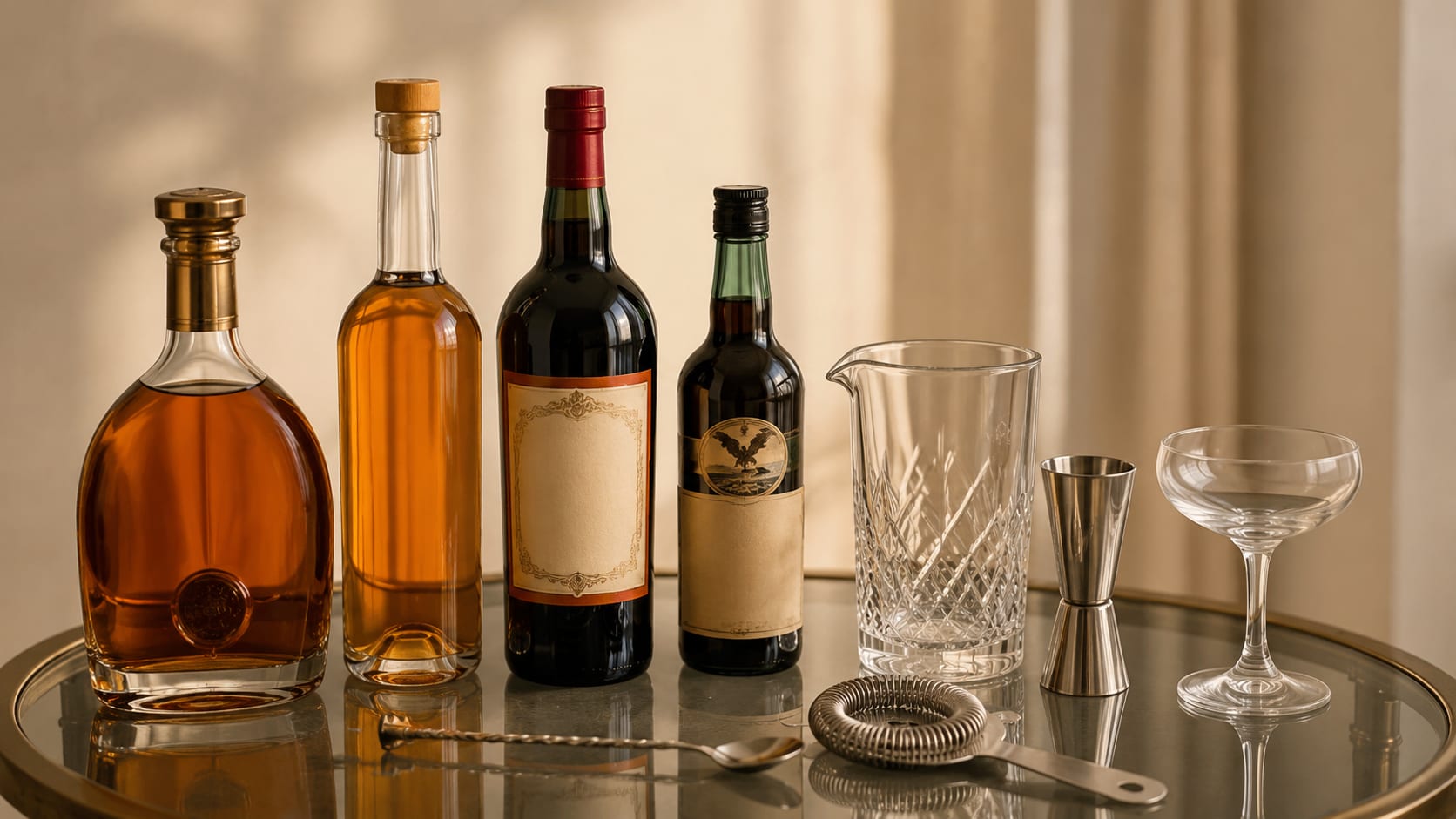 Ingredients and tools to make Corpse Reviver #1