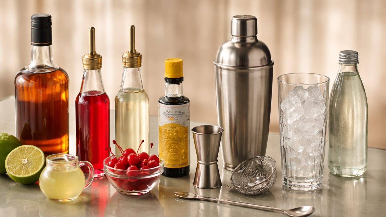 Ingredients and tools to make Planter's Punch