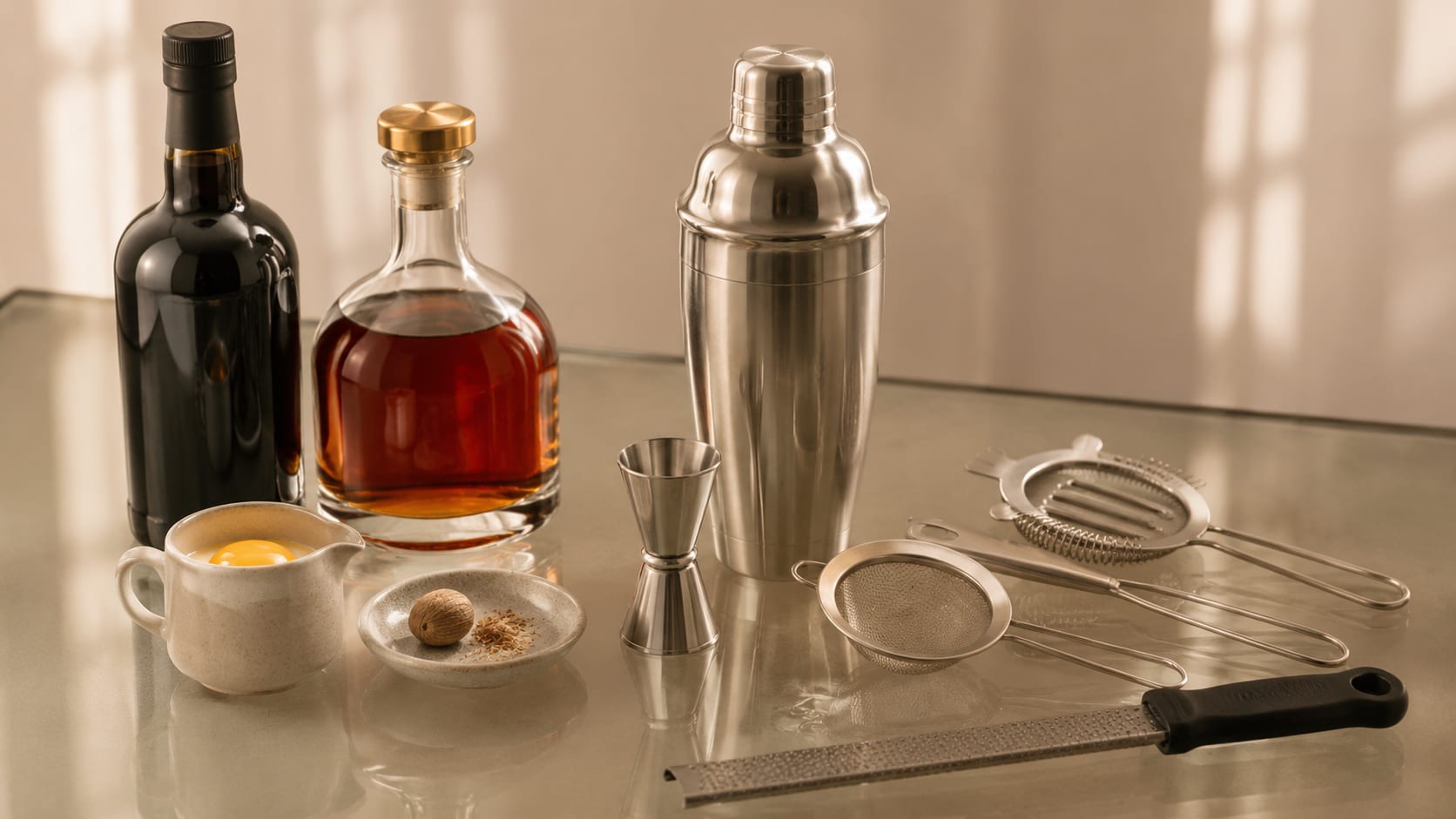 Ingredients and tools to make Porto Flip