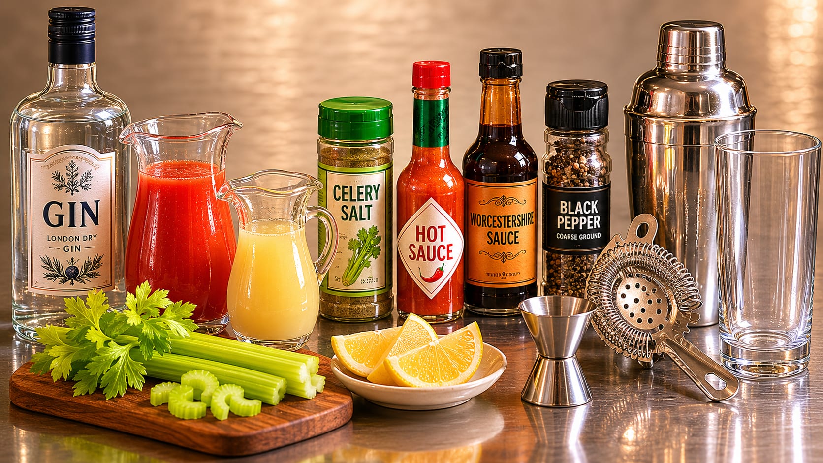 Ingredients and tools to make Red Snapper