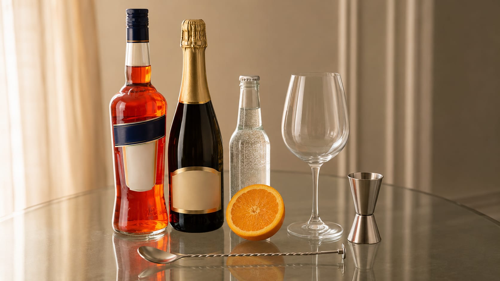 Ingredients and tools to make Spritz