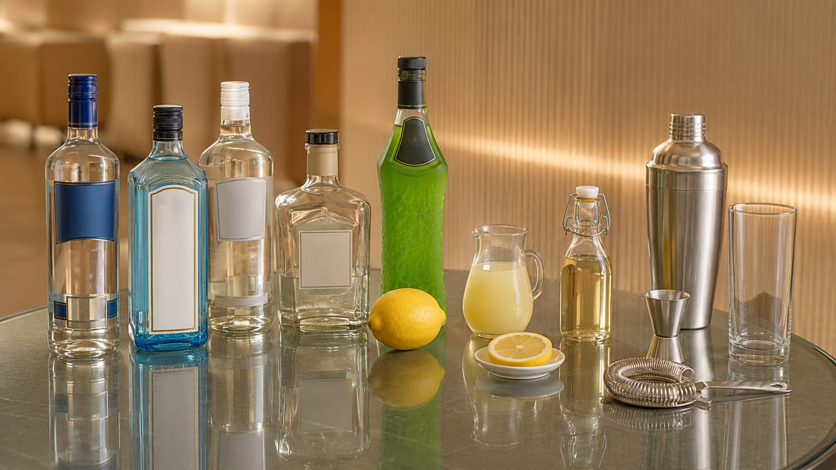 Ingredients and tools to make Tokyo Tea