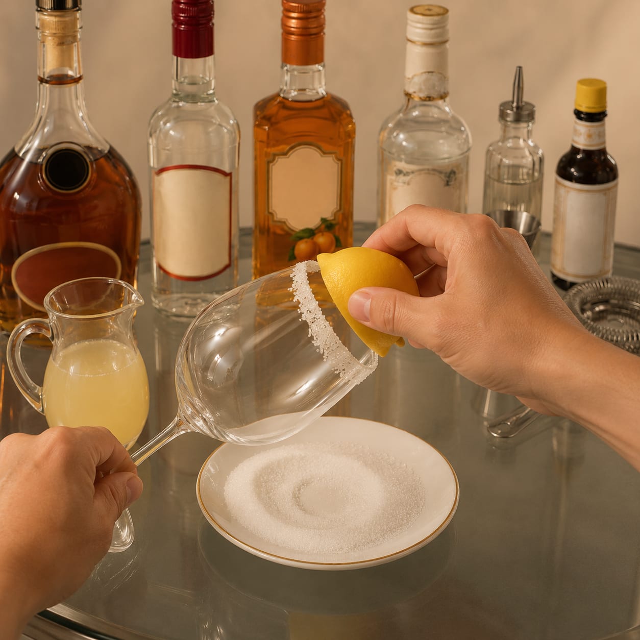 Step 1 — how to make Brandy Crusta
