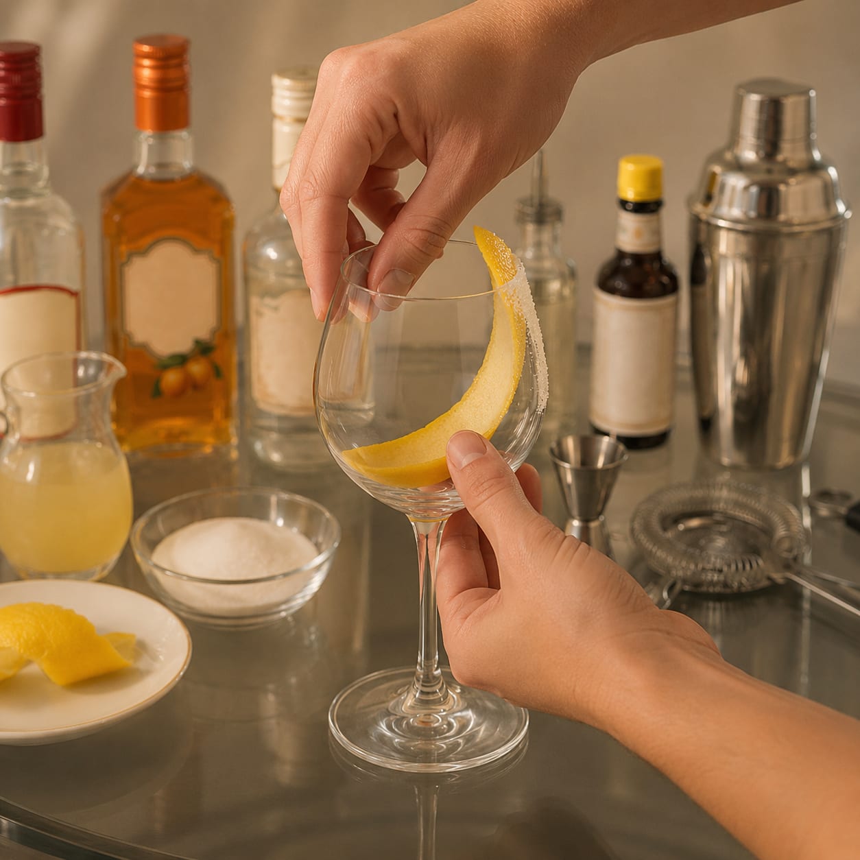 Step 2 — how to make Brandy Crusta