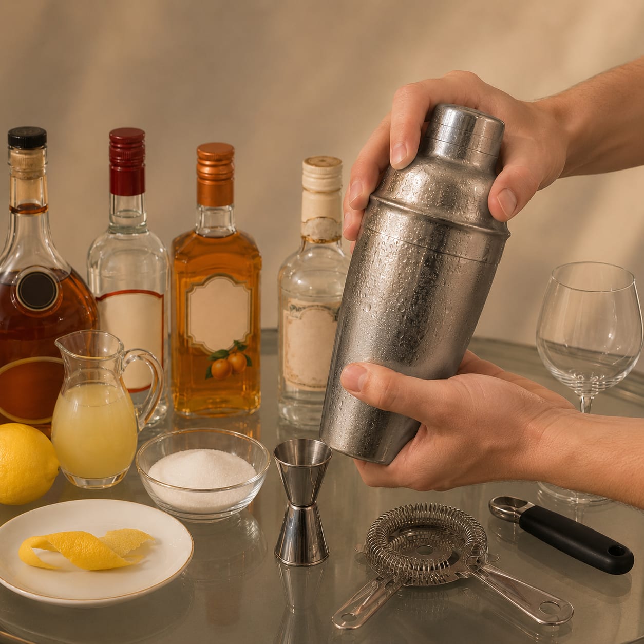 Step 4 — how to make Brandy Crusta
