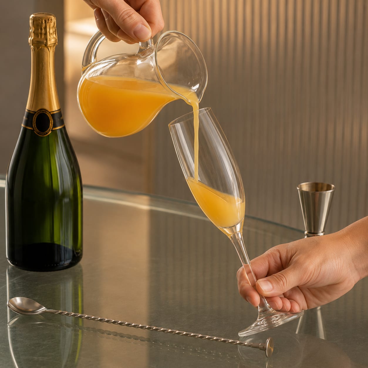 Step 1 — how to make Buck's Fizz