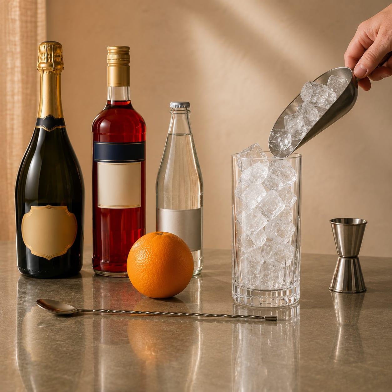 Step 1 — how to make Campari Spritz