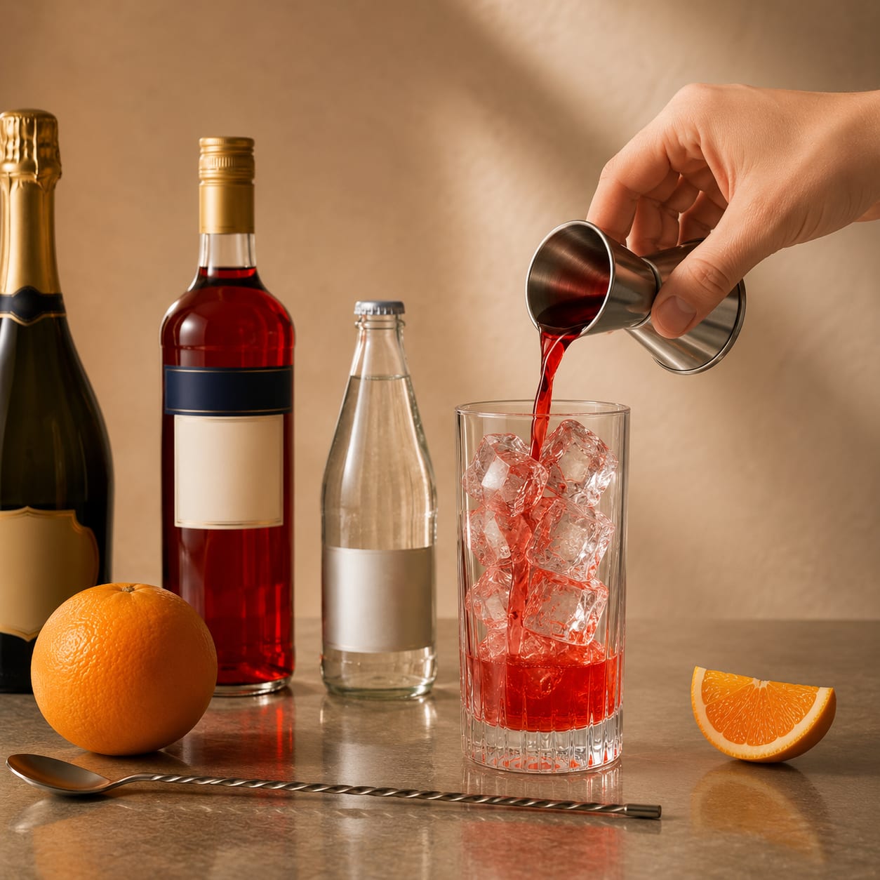 Step 2 — how to make Campari Spritz