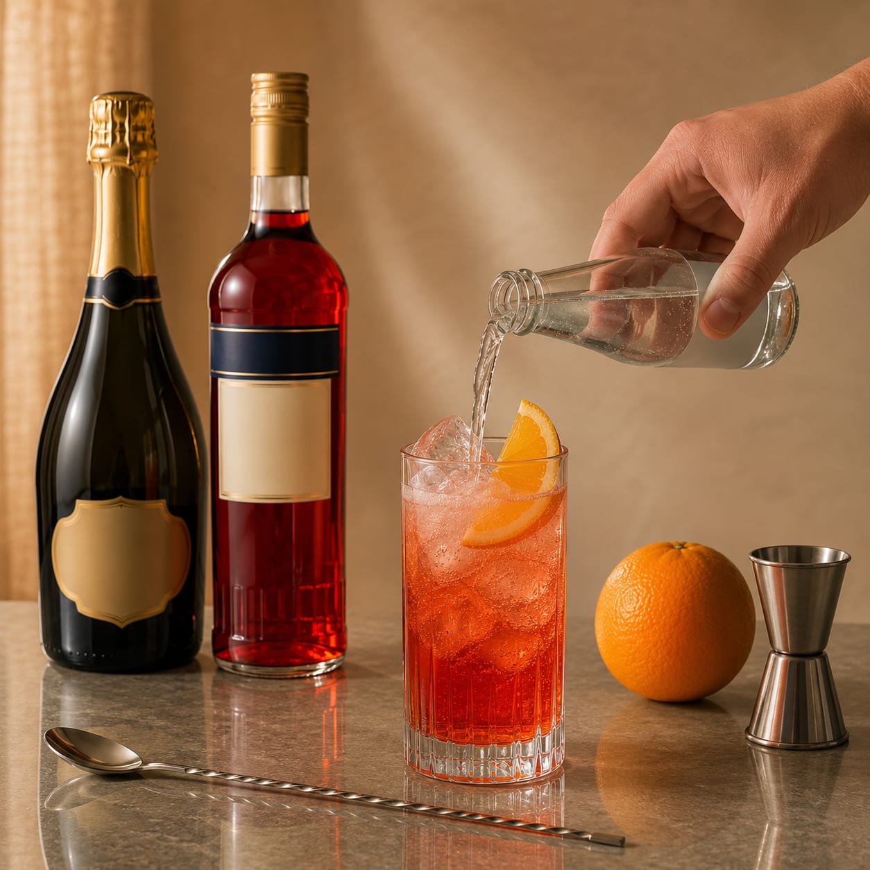 Step 4 — how to make Campari Spritz