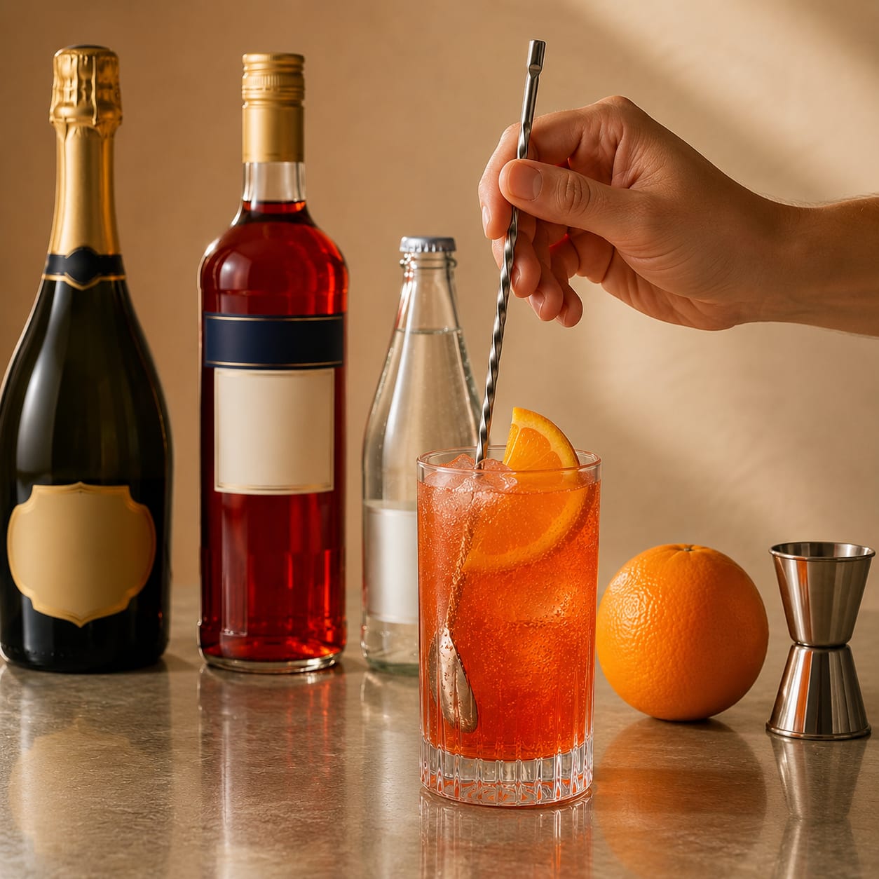Step 5 — how to make Campari Spritz