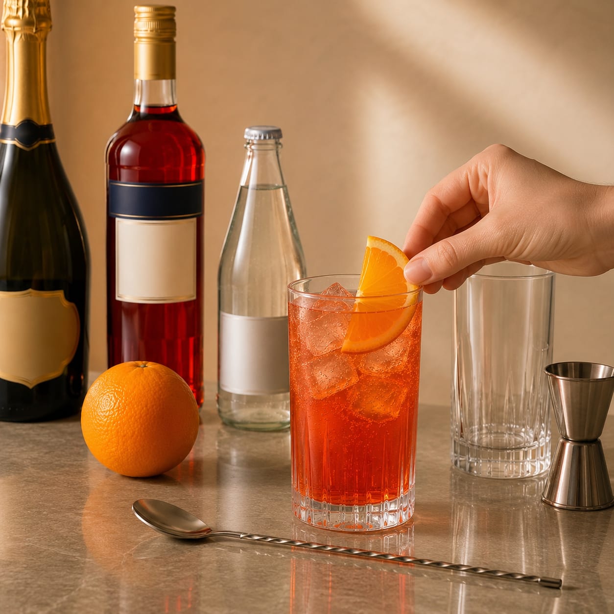 Step 6 — how to make Campari Spritz