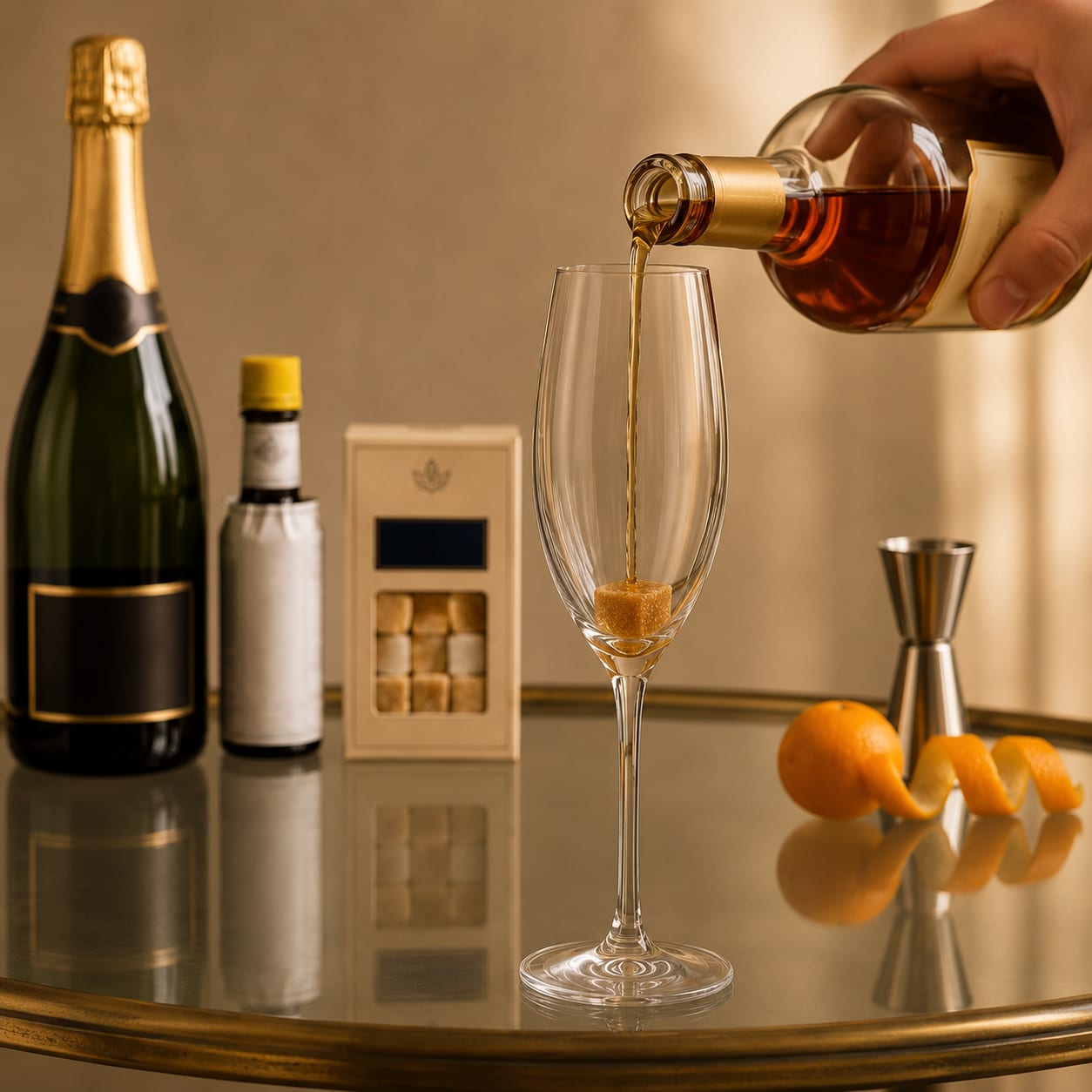 Step 2 — how to make Champagne Cocktail