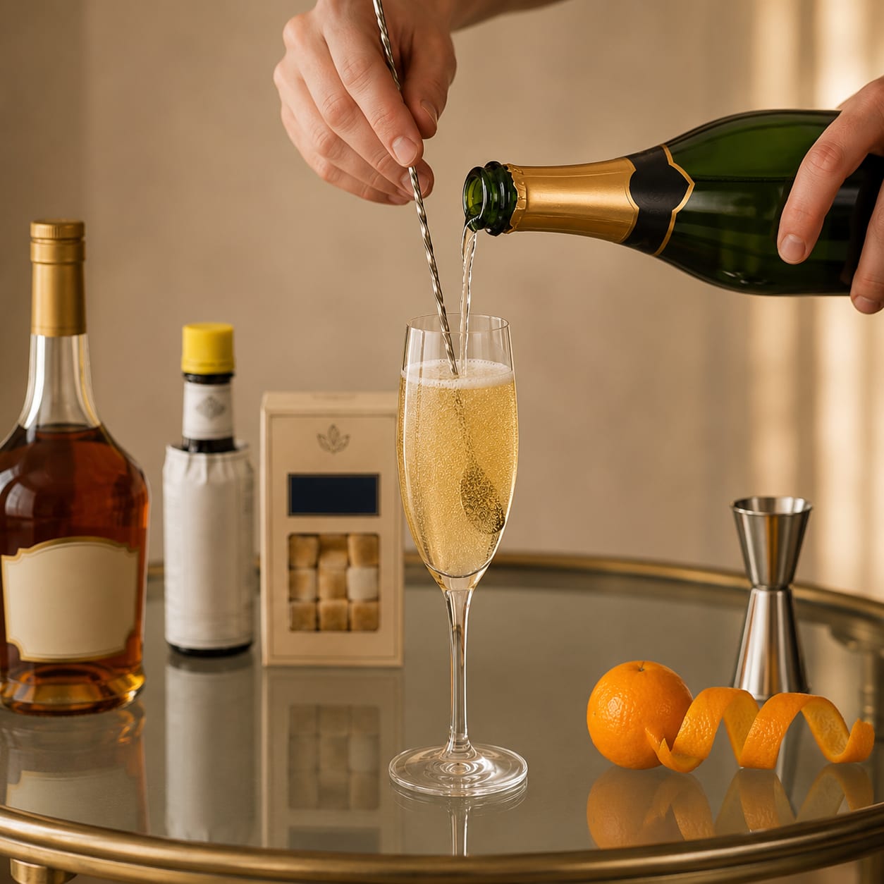 Step 4 — how to make Champagne Cocktail