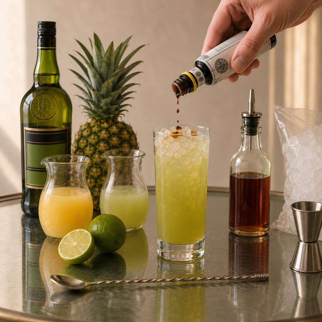 Step 1 — how to make Chartreuse Swizzle