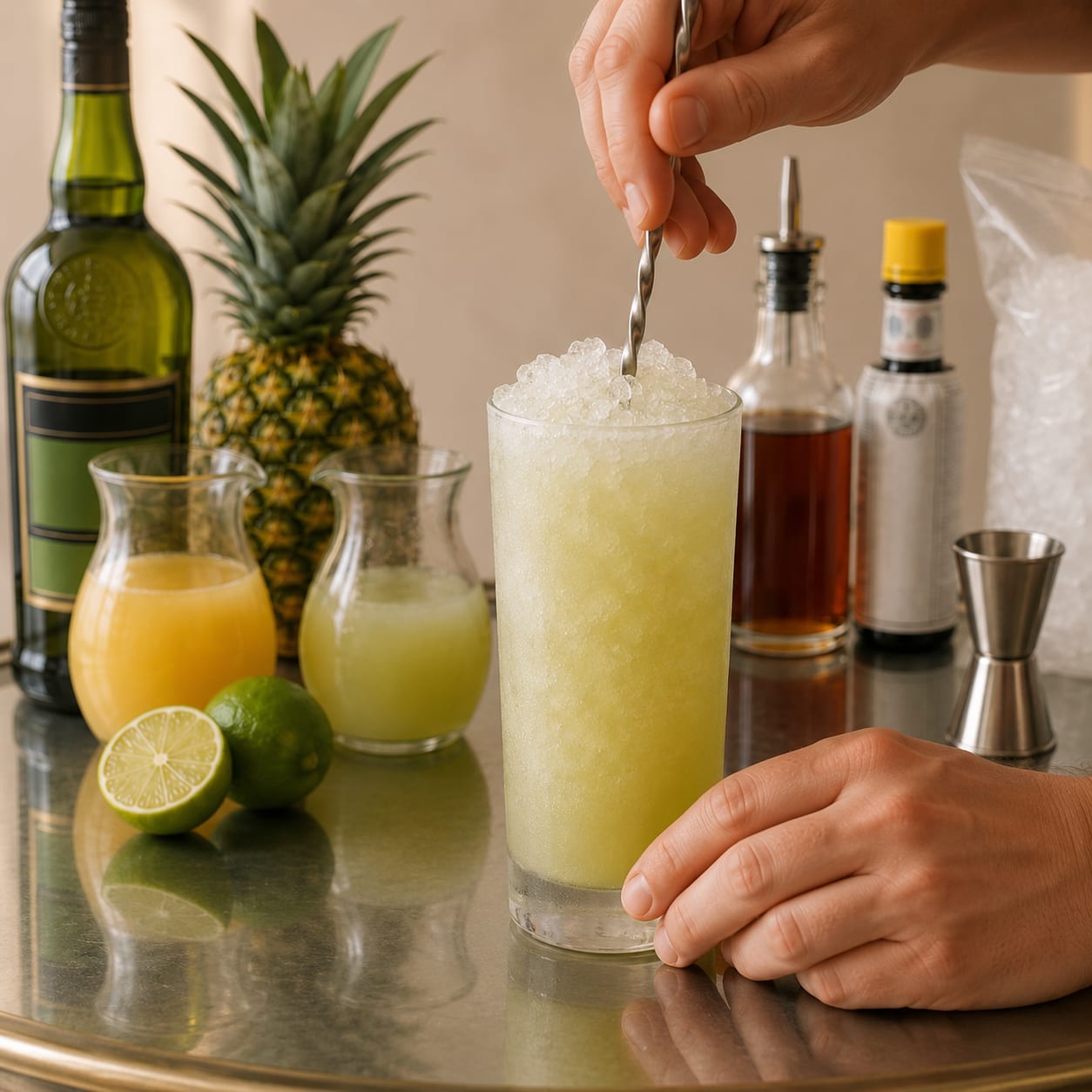 Step 3 — how to make Chartreuse Swizzle