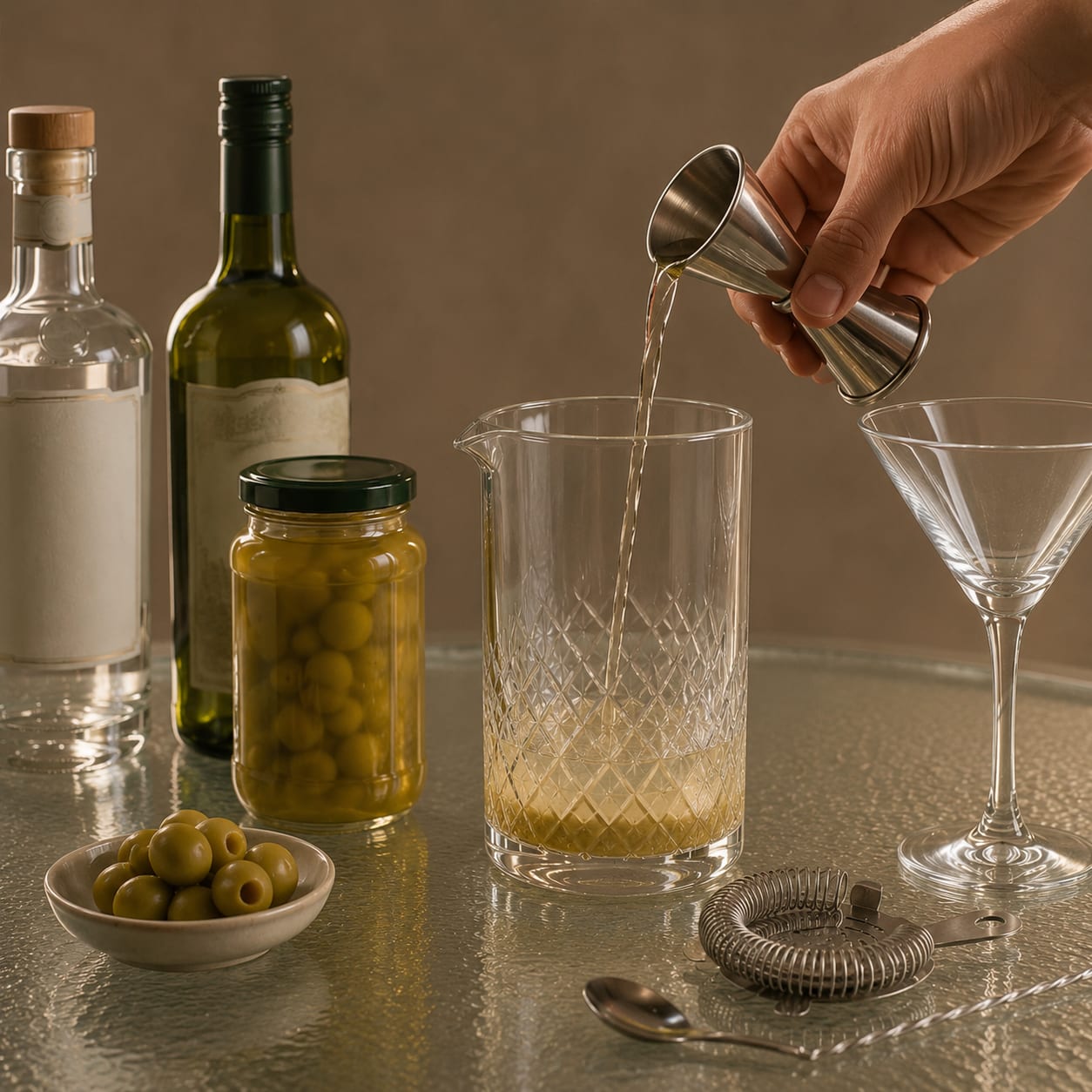 Step 1 — how to make Dirty Gin Martini