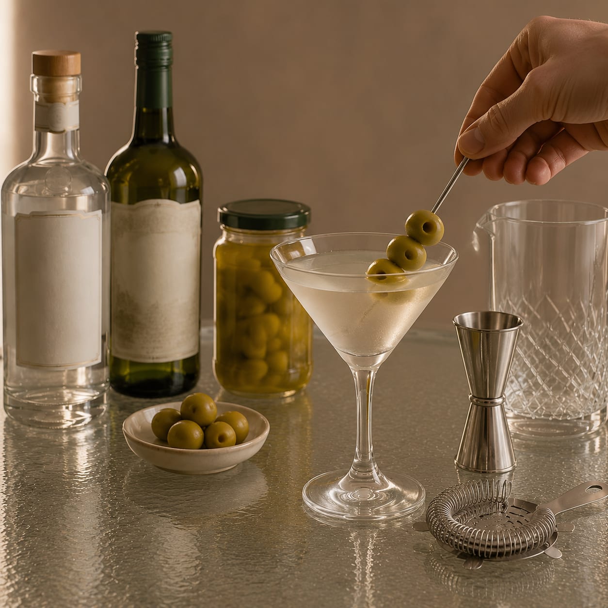 Step 4 — how to make Dirty Gin Martini