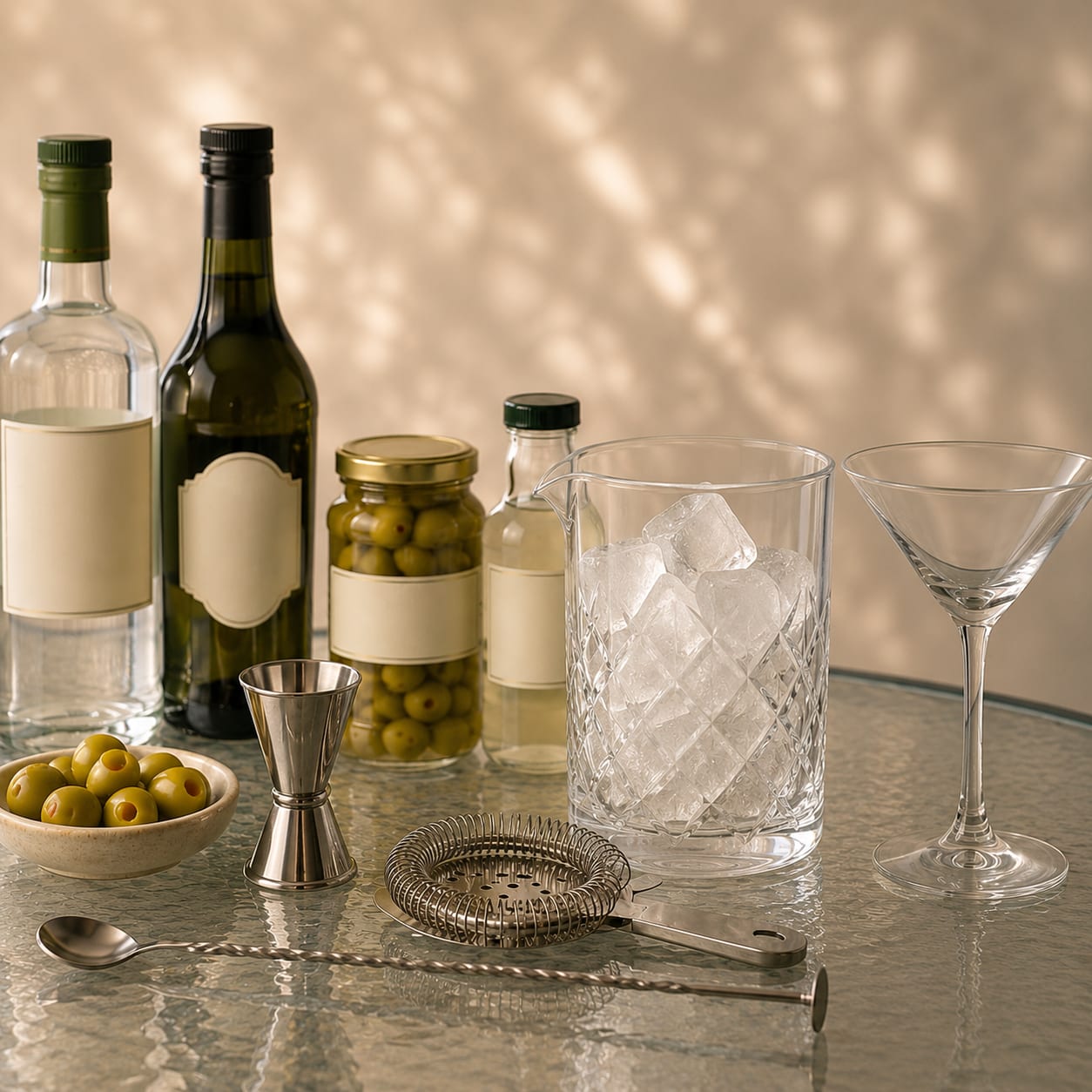 Step 1 — how to make Dirty Martini