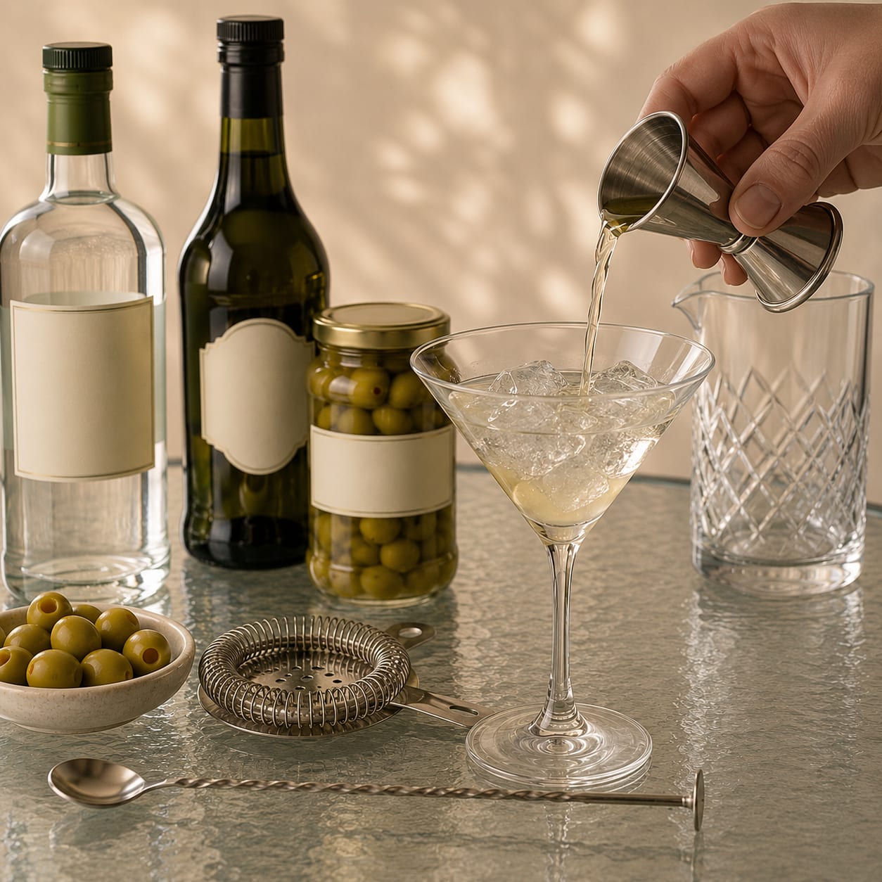 Step 2 — how to make Dirty Martini