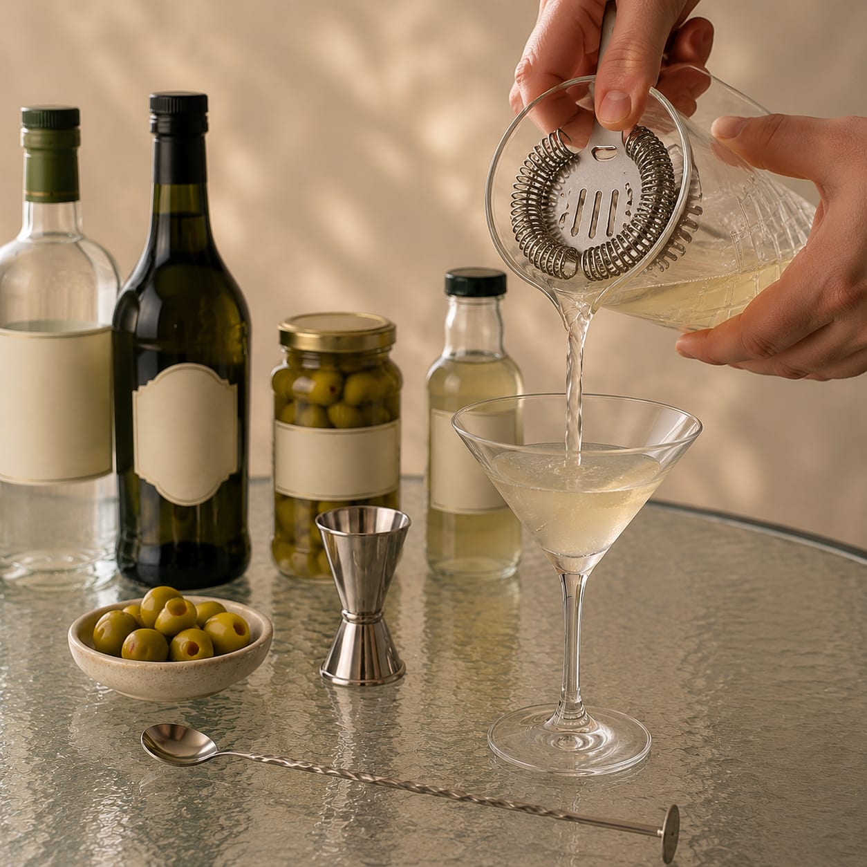 Step 4 — how to make Dirty Martini