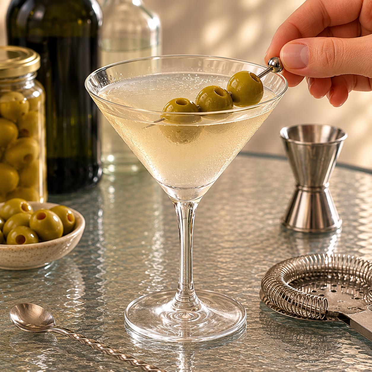 Step 5 — how to make Dirty Martini