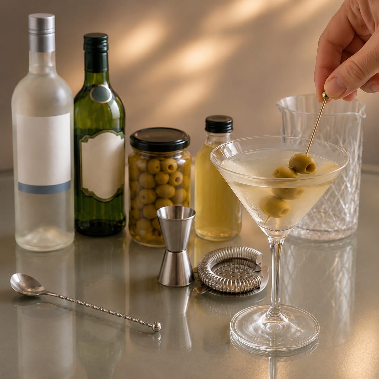 Step 5 — how to make Dirty Vodka Martini
