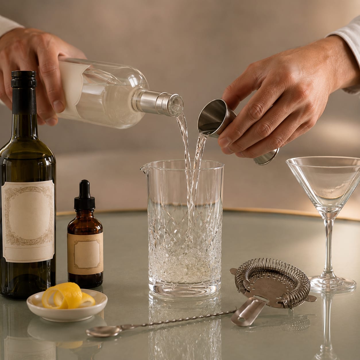 Step 1 — how to make Dry Gin Martini