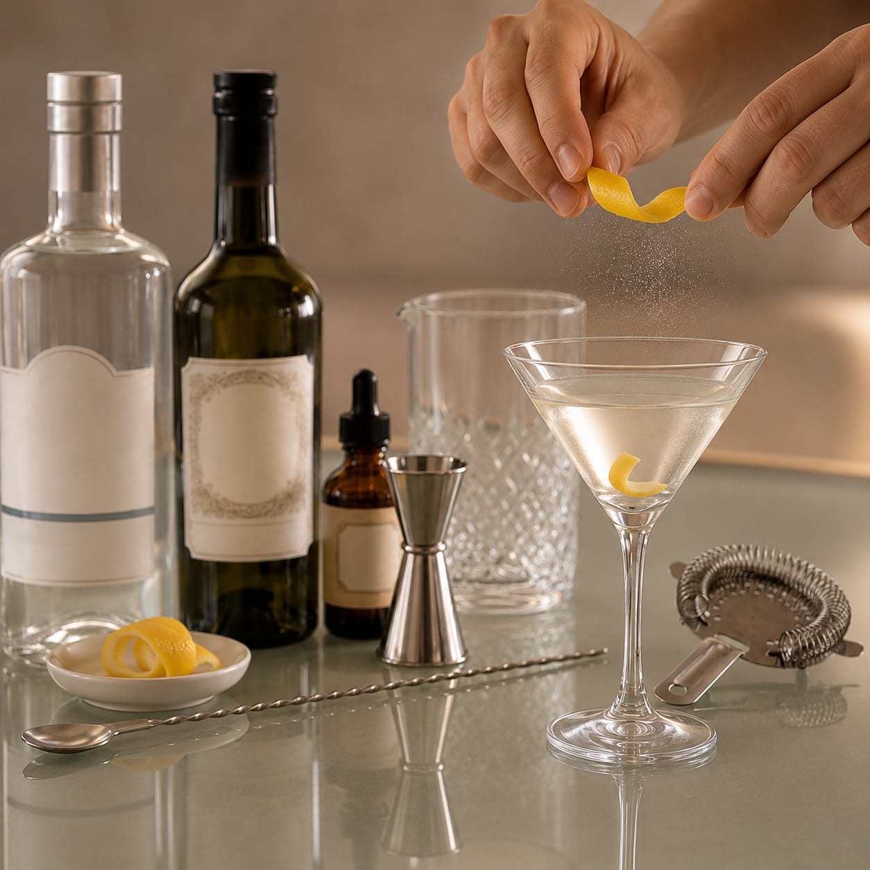 Step 4 — how to make Dry Gin Martini