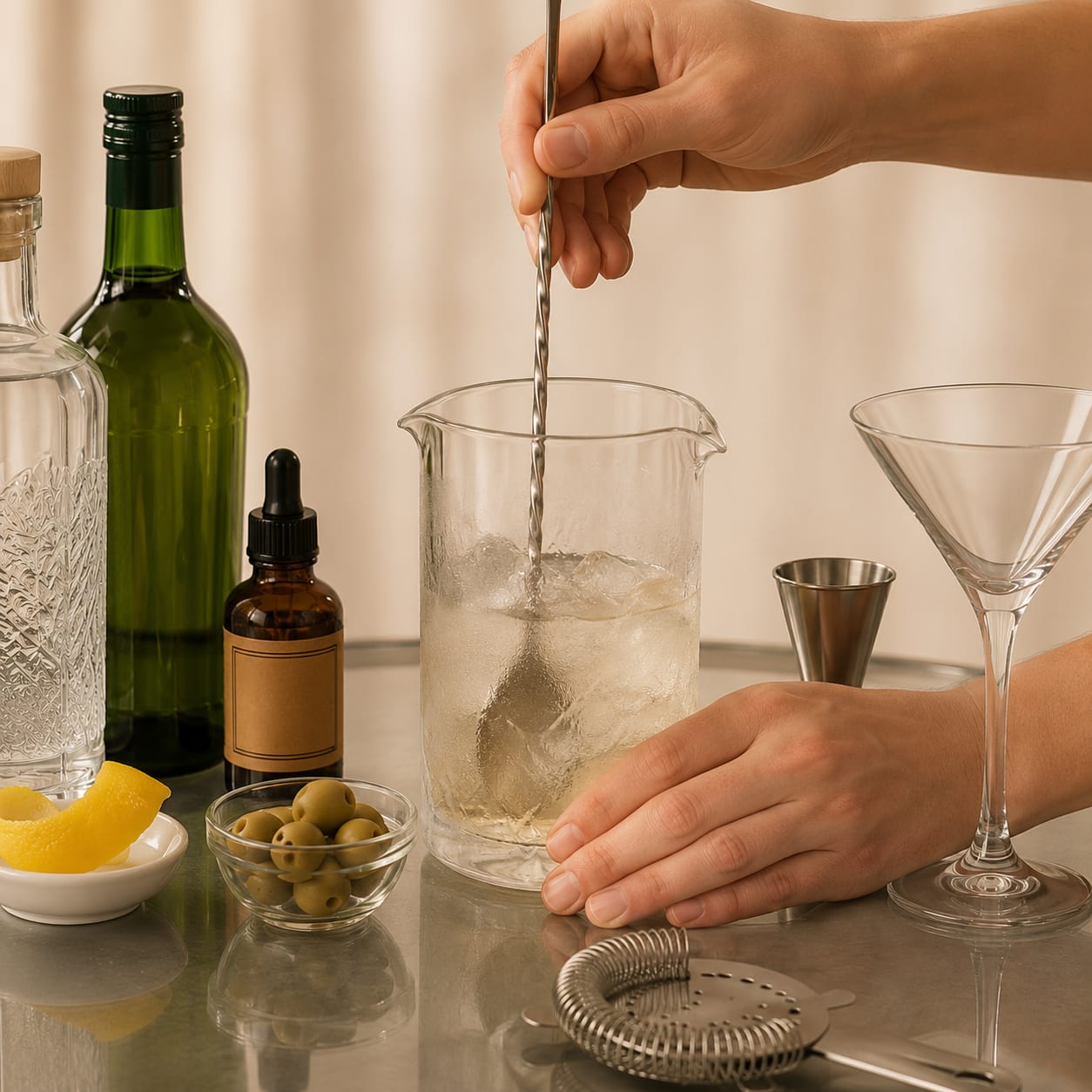 Step 3 — how to make Dry Martini