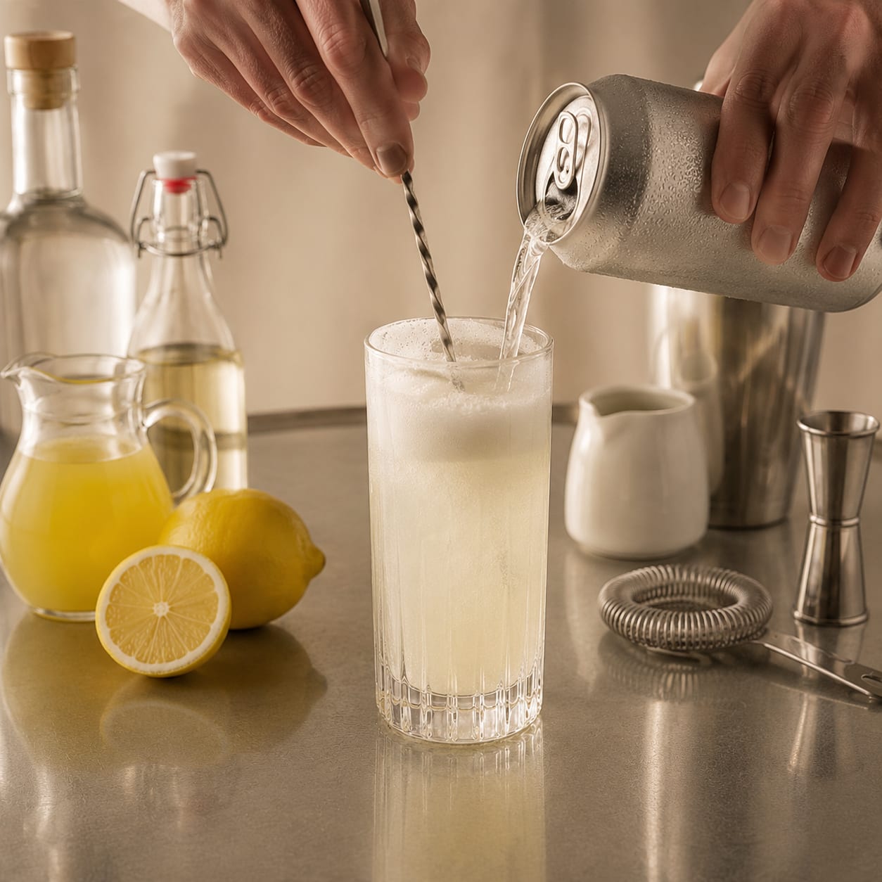 Step 6 — how to make Gin Fizz
