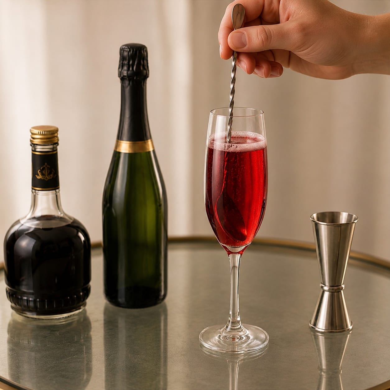Step 3 — how to make Kir Royale