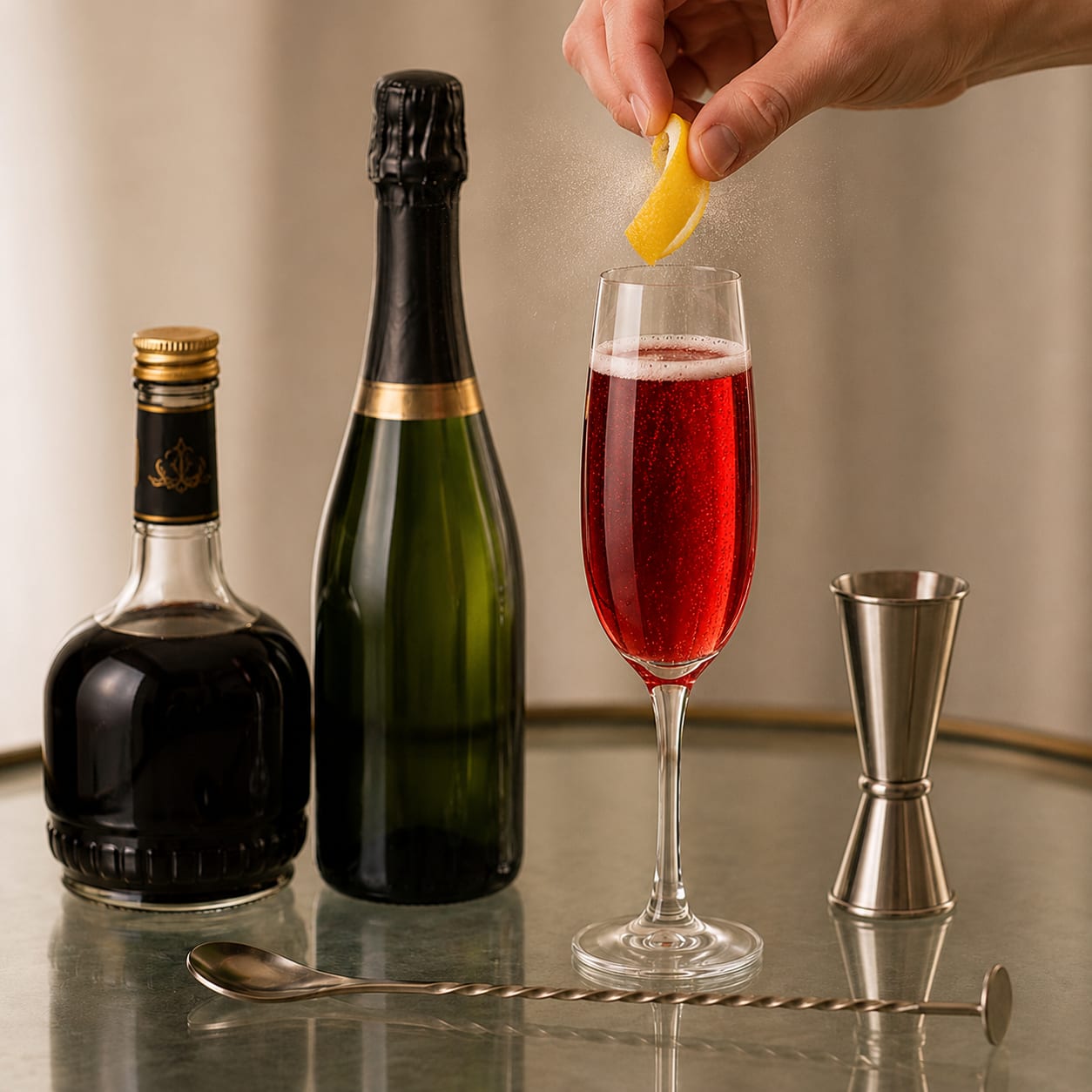 Step 4 — how to make Kir Royale