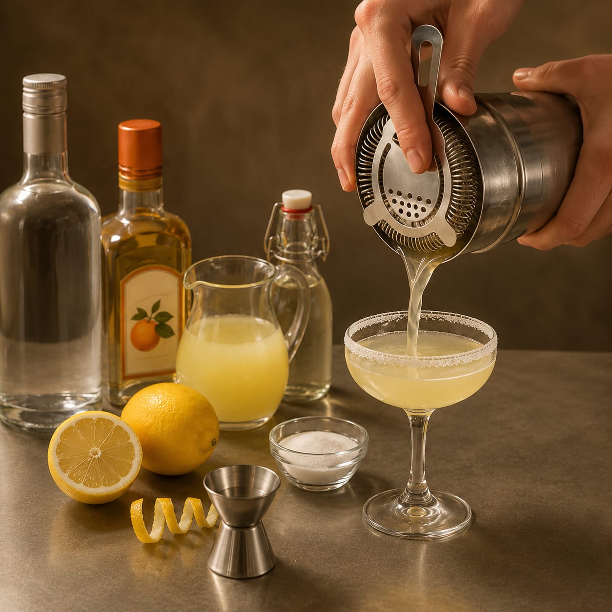 Step 4 — how to make Lemon Drop Martini