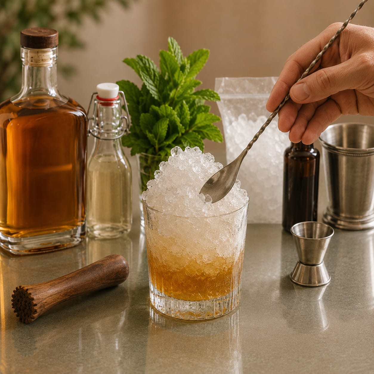 Step 3 — how to make Mint Julep