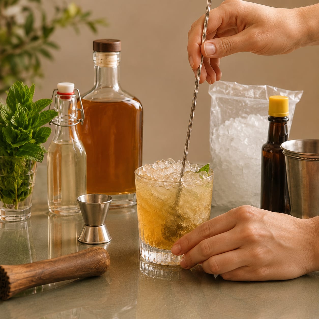 Step 4 — how to make Mint Julep