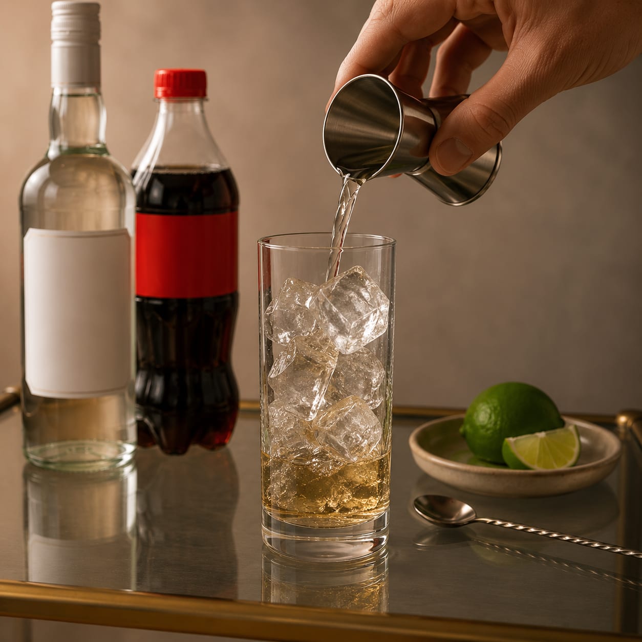 Step 2 — how to make Rum and Coke