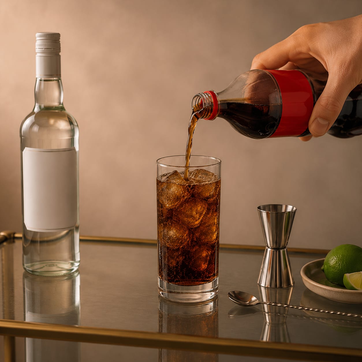 Step 3 — how to make Rum and Coke