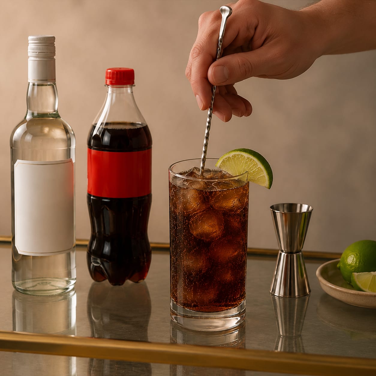 Step 4 — how to make Rum and Coke