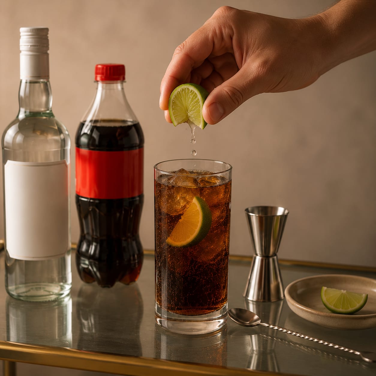 Step 5 — how to make Rum and Coke