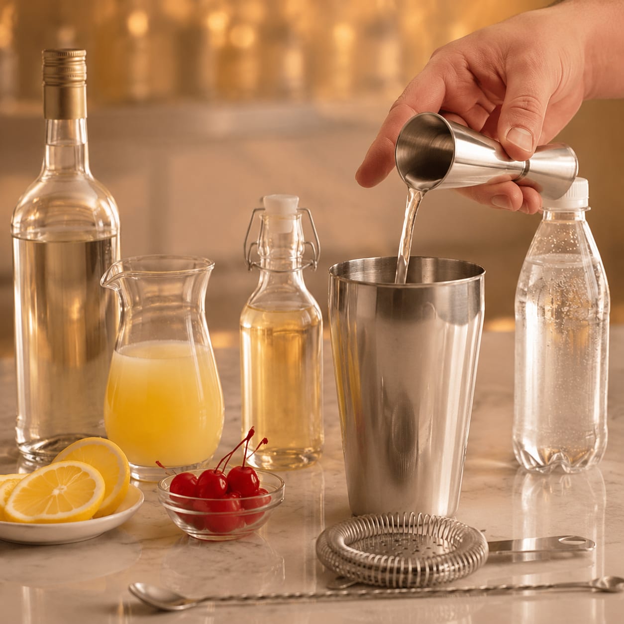 Step 1 — how to make Rum Collins