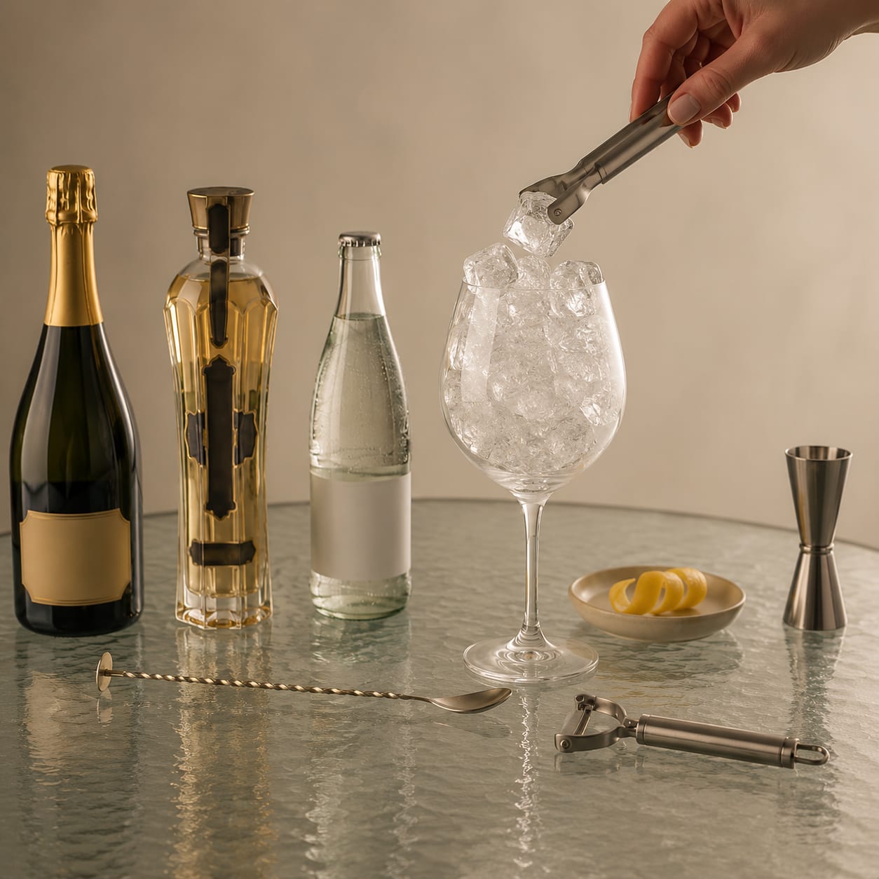 Step 1 — how to make St-Germain Spritz