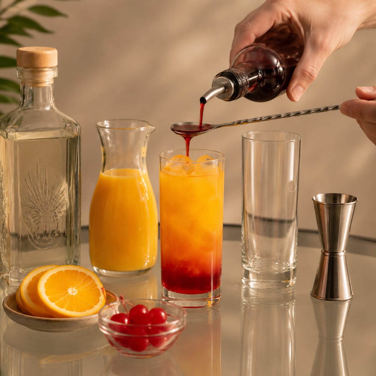 Step 3 — how to make Tequila Sunrise