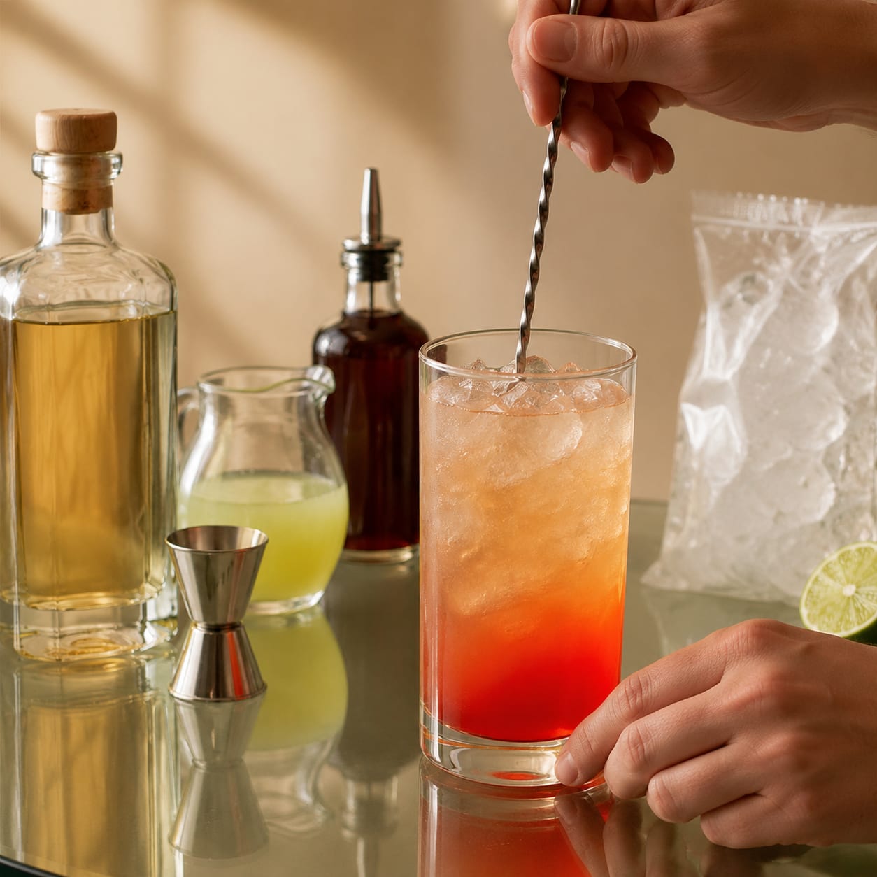 Step 2 — how to make Tequila Sunset