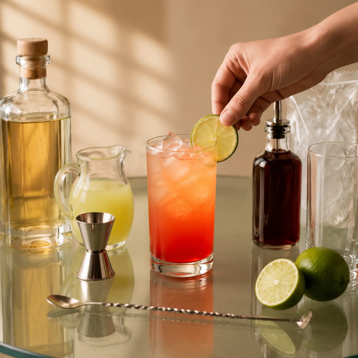 Step 4 — how to make Tequila Sunset