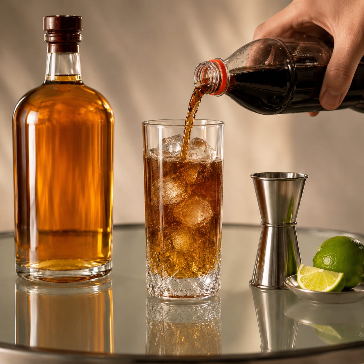 Step 3 — how to make Whiskey and Coke