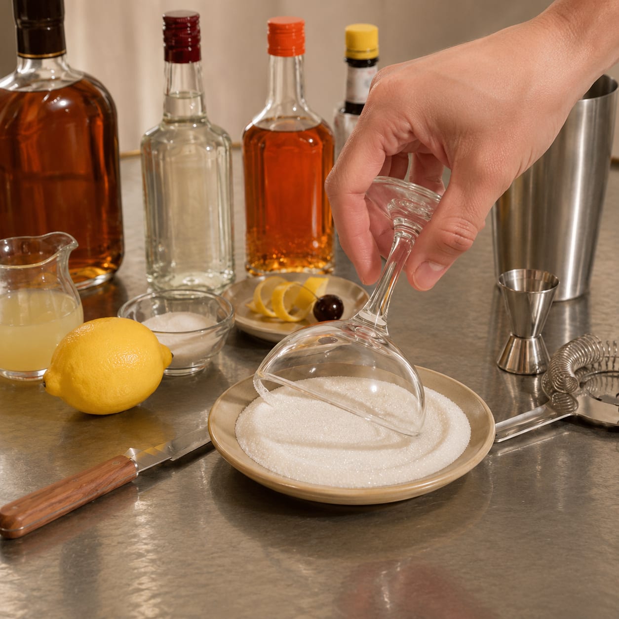Step 1 — how to make Whiskey Crusta