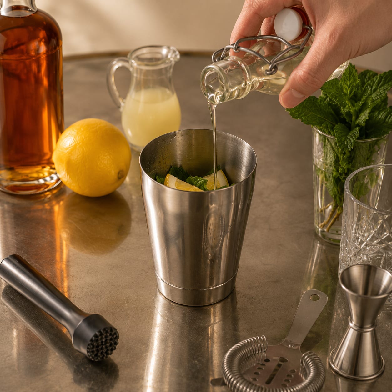 Step 1 — how to make Whiskey Smash